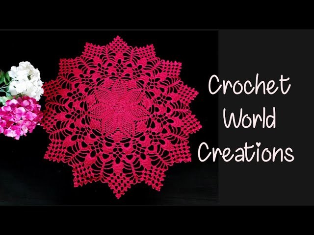 Crochet doily | 28" Round Doily #crochet #tablecover #thalposh #crochetworldcreations