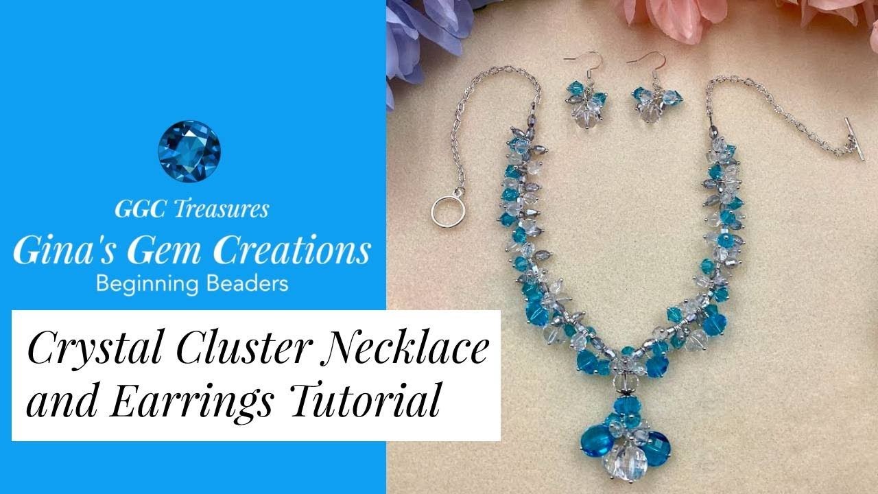 Crystal Cluster Necklace and Earrings Tutorial