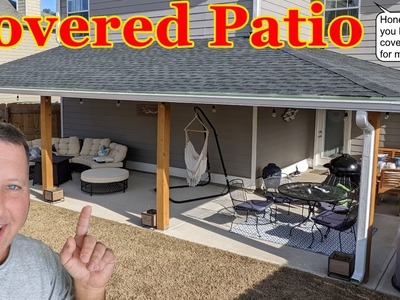 DIY Back Yard Remodel - 10'x30' Covered Patio Build Start to Finish. New Addition in Back Yard Space