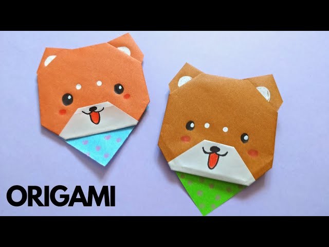 DIY origami dog | paper dog face | cute paper dog