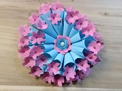 Easy Wall Hanging Paper Flowers. Paper Craft for Home Decoration. Paper craft Wall Decor Ideas