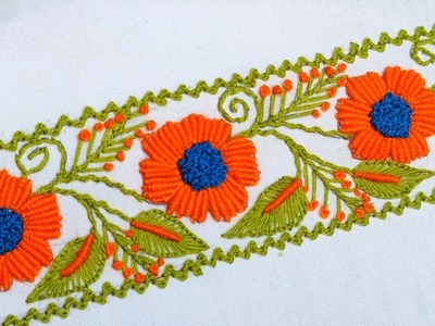 Excellent Border Embroidery Design | Stitch Embroidery Designs | Hand Embroidery Designs