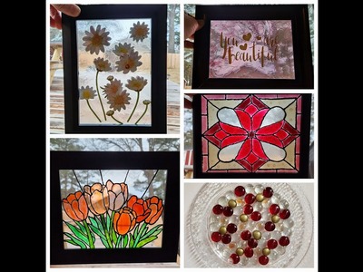 Faux Stained Glass, Mod Podge Swirl & a Sun Catcher.  These gloomy winter days need some color.