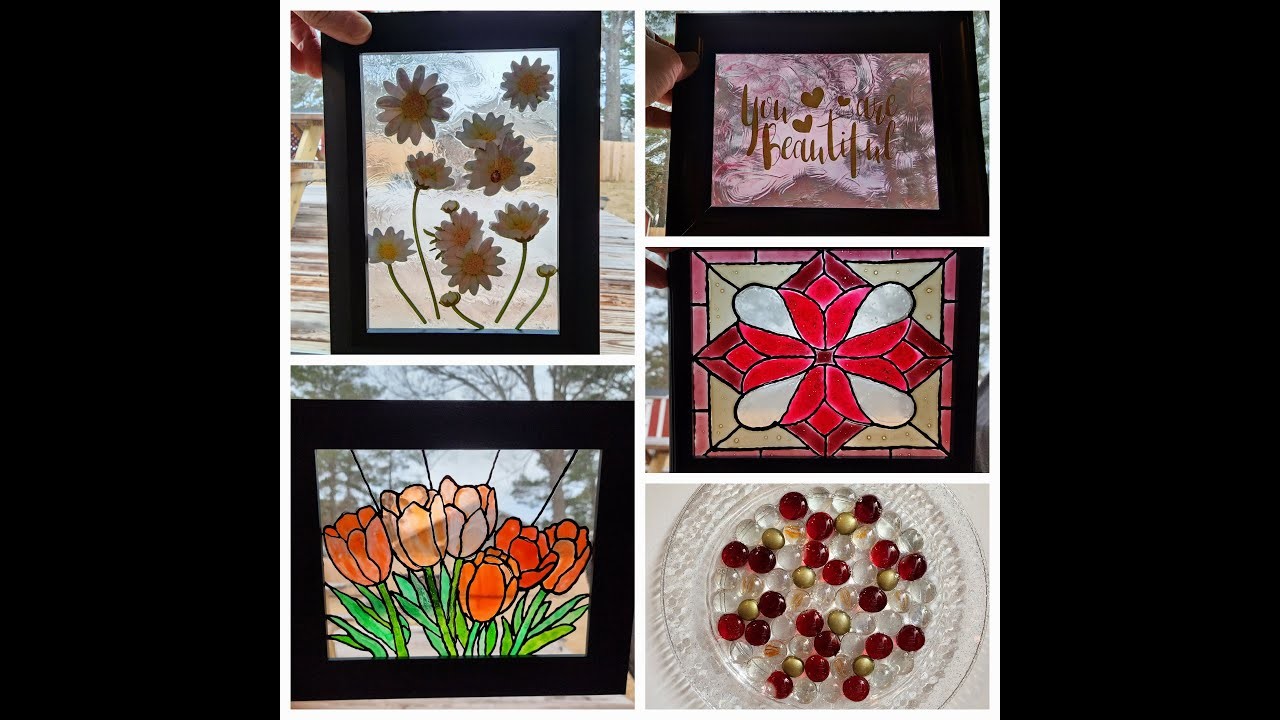 Faux Stained Glass, Mod Podge Swirl & a Sun Catcher.  These gloomy winter days need some color.