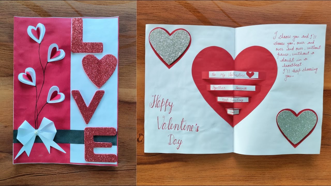 Happy Valentine's Day L❤️ve Card Idea. Handmade Card Ideas. Handmade Cards Design. DIY