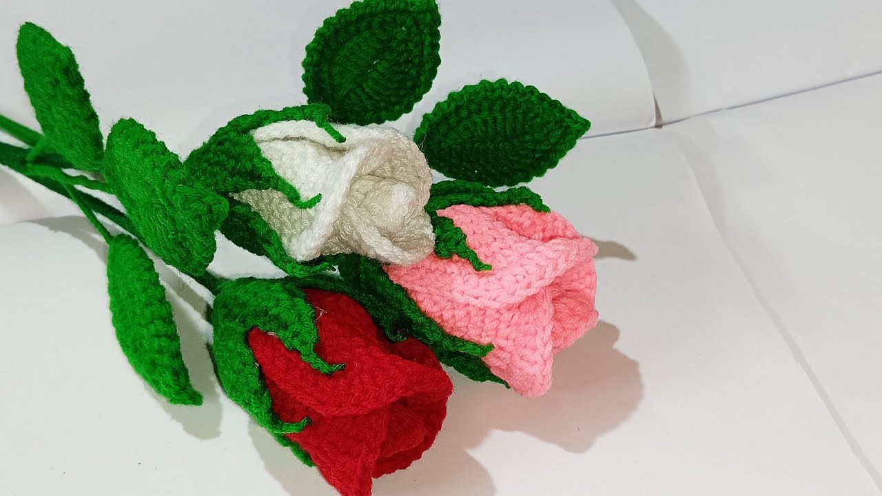 How to Crochet Rose.Amigurumi Rose.Valentines Day Special.Free Pattern @inducreation15 #diy
