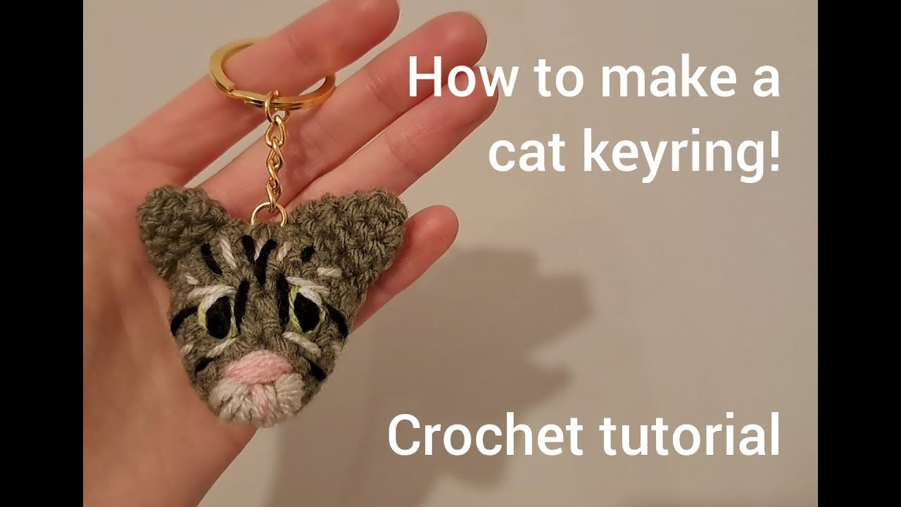 How to make a cat keyring | crochet amigurumi keychain tutorial - free pattern