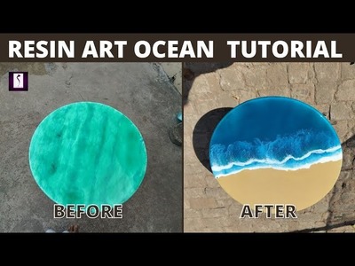 How to make ocean table: resin art epoxy table #resin #ocean #art #epoxytable