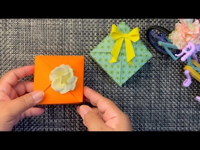 How to make origami gift box ~ DIY gift box ~ origami tutorial ~ paper crafts