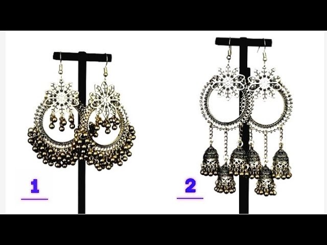 How to make oxidised earrings at home.easy earrings making ideas.trendy and stylish earrings design