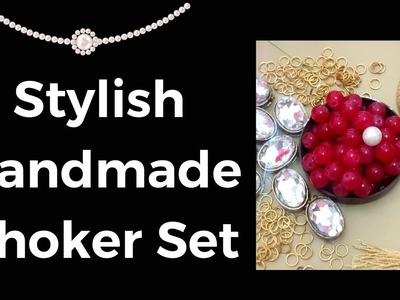 How To Make Pearl Necklace.Simple Pearl Necklace.Choker or Necklace Making.DIY Pearl Necklace Set