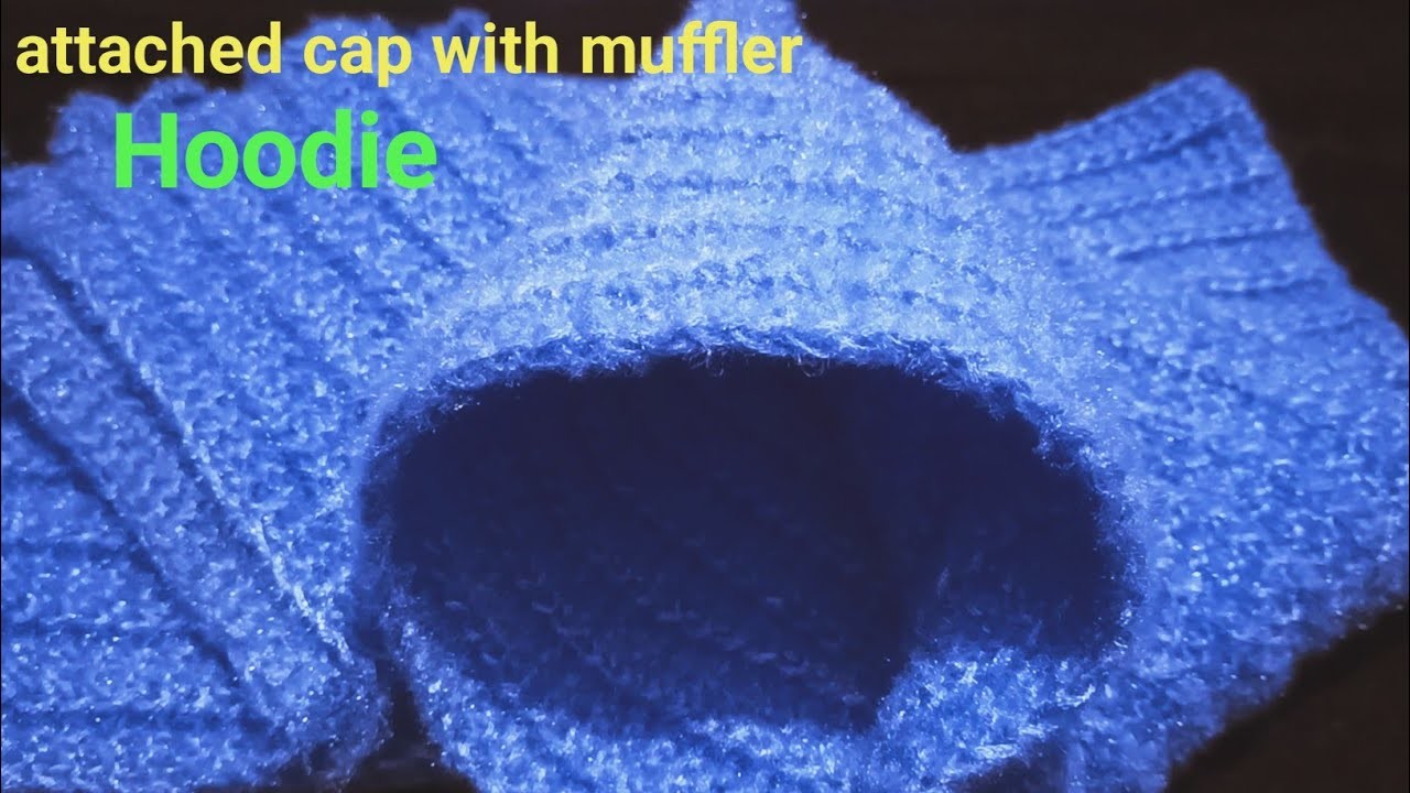 Knitting Hoodie Muffler ???? attached cap with muffler #createwithkrishna #knitting #youtube