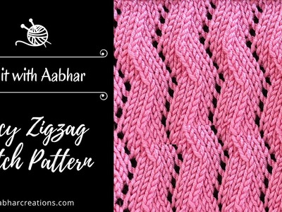 Lacy Zigzag Stitch Knitting Pattern - Easy lace knitting pattern for beginners