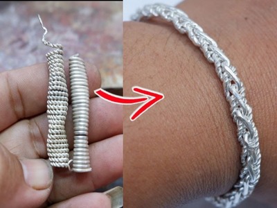 Making Silver Bracelet, Corn Core Bracelet  "TOL Recycling old jewelry" [Handmade jewelry]