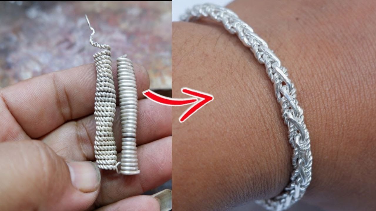 Making Silver Bracelet, Corn Core Bracelet  "TOL Recycling old jewelry" [Handmade jewelry]