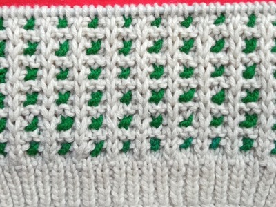 New sweater design | Two colour knitting pattern | @tanuartsvlog ||