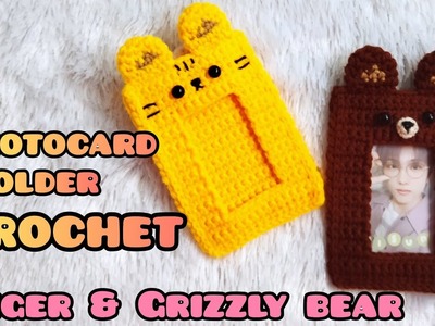 Photocard holder Animal crochet | Tiger and grizzly bear | Tempat foto rajut bentuk macan, beruang.