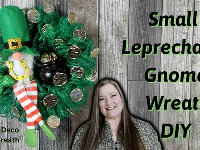 Small Leprechaun Gnome Wreath DIY ~ Dollar Tree St Patrick's Day DIY ~ 8 inch Wreath Form