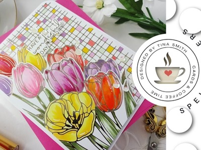 Spellbinders | Wonderful Tulips Glimmer Hot Foil  | Handmade Cards by Tina Smith