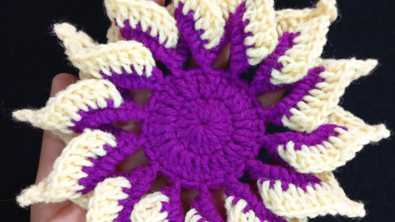 Super Easy Crochet Flower Tea coaster,Crochet Flower New Pattern@Amazing.Art_Crafts