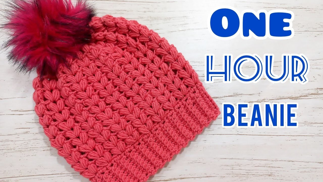 Super Easy Crochet Puff Stitch Beanie.???? so awesome! only one round
