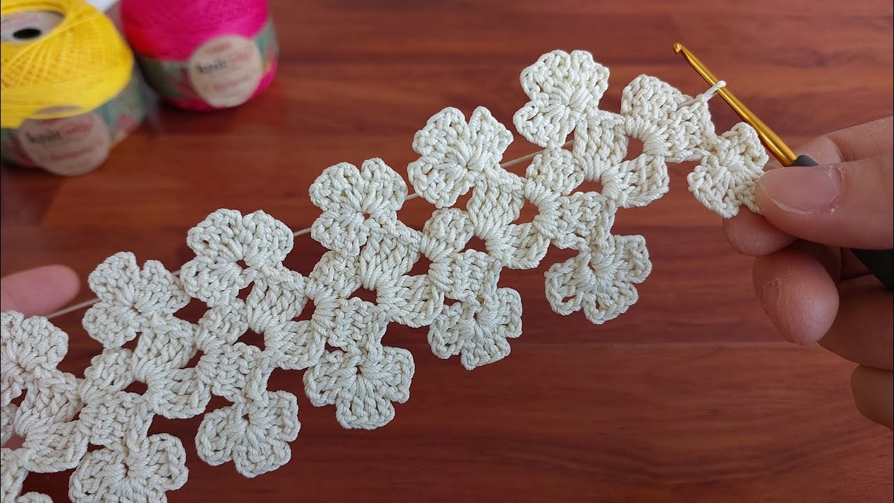 WONDERFUL floral crochet knitting pattern lace making, step-by-step explanation for beginners