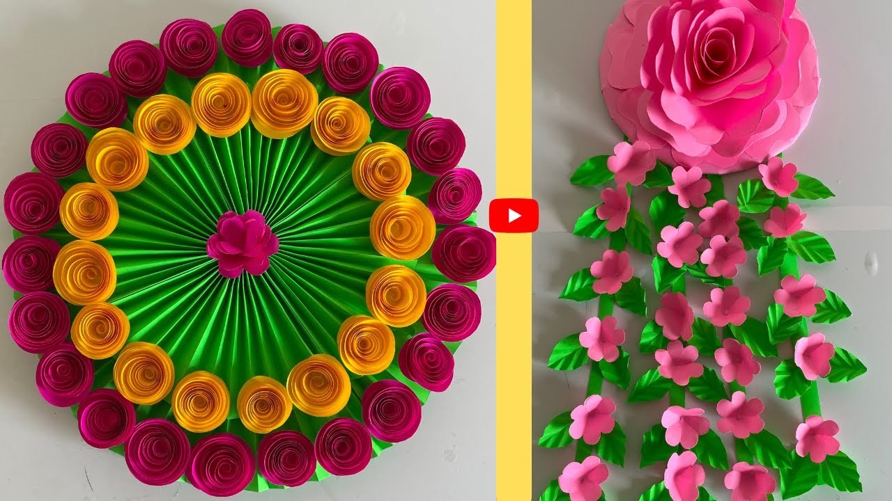 2 new beautiful and easy paper wall hanging || paper craft new  home decoration || video 60