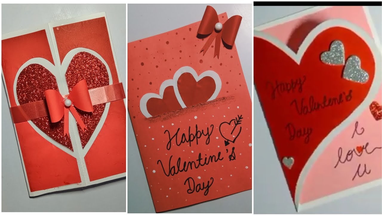 4 beautiful valentine's day card making ll Valentine's day craft Ideas 2023