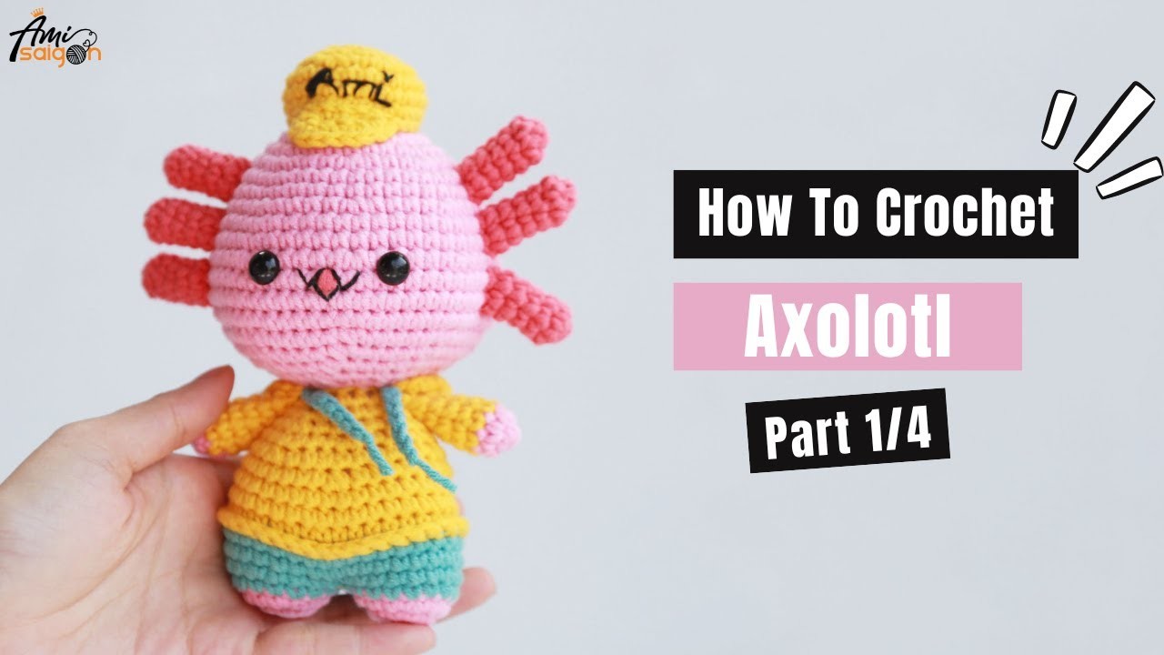 #455 |  Amigurumi Axolotl (1.4)| How To Crochet Animal Amigurumi | @AmiSaigon