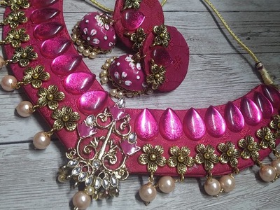 Agar bore ho gaye h same earrings pahankar toh ye kare. .  diy choker making jewelry making