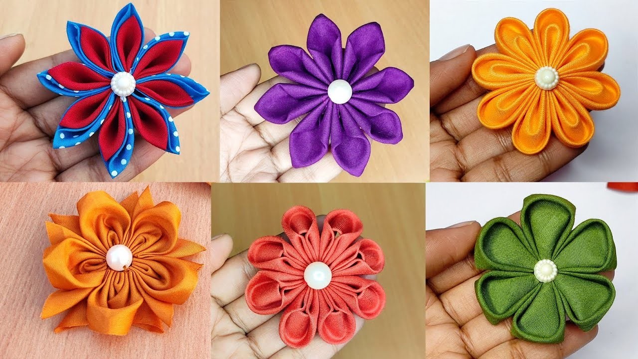 All in One Fabric Flowers | Fabric Flower 6 in one, Cloth Flower Making - Blouse Flowers