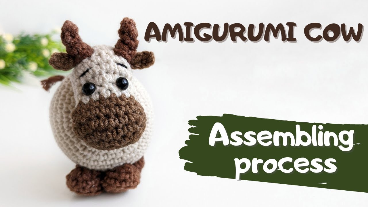 Amigurumi cow. Assembly process