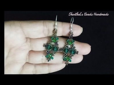 Beaded Crystal Earrings || Tutorial || Sheethal's Beads Handmade
