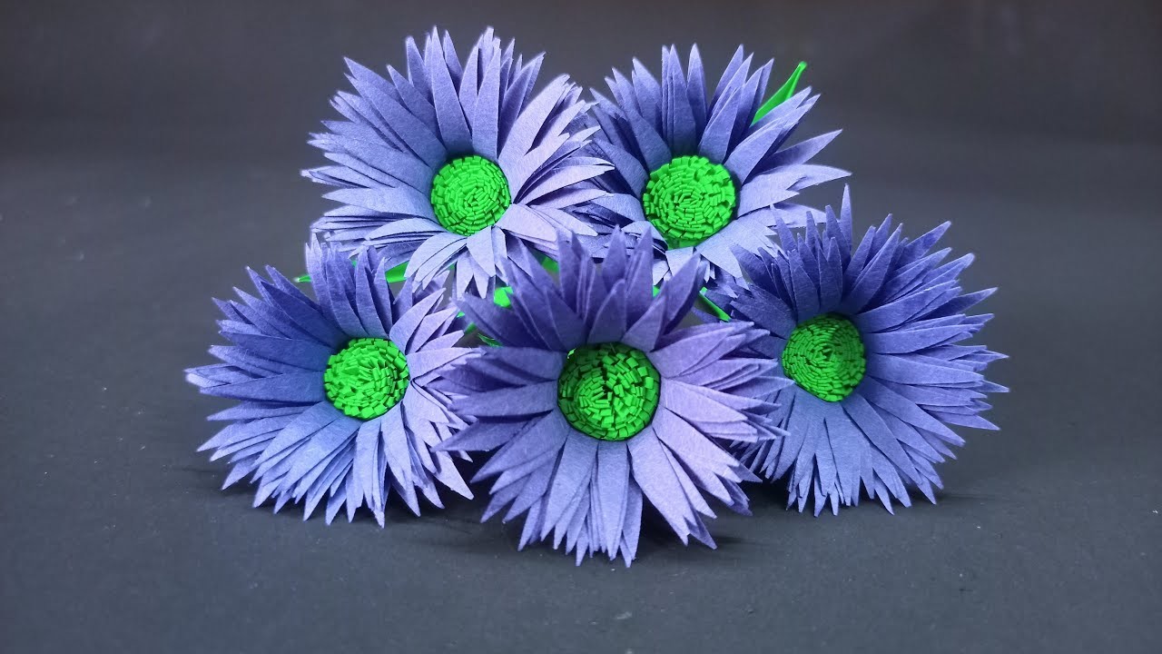 Beautiful paper flowers.paper flower making.school craft ideas.home decor.paper crafts DIY
