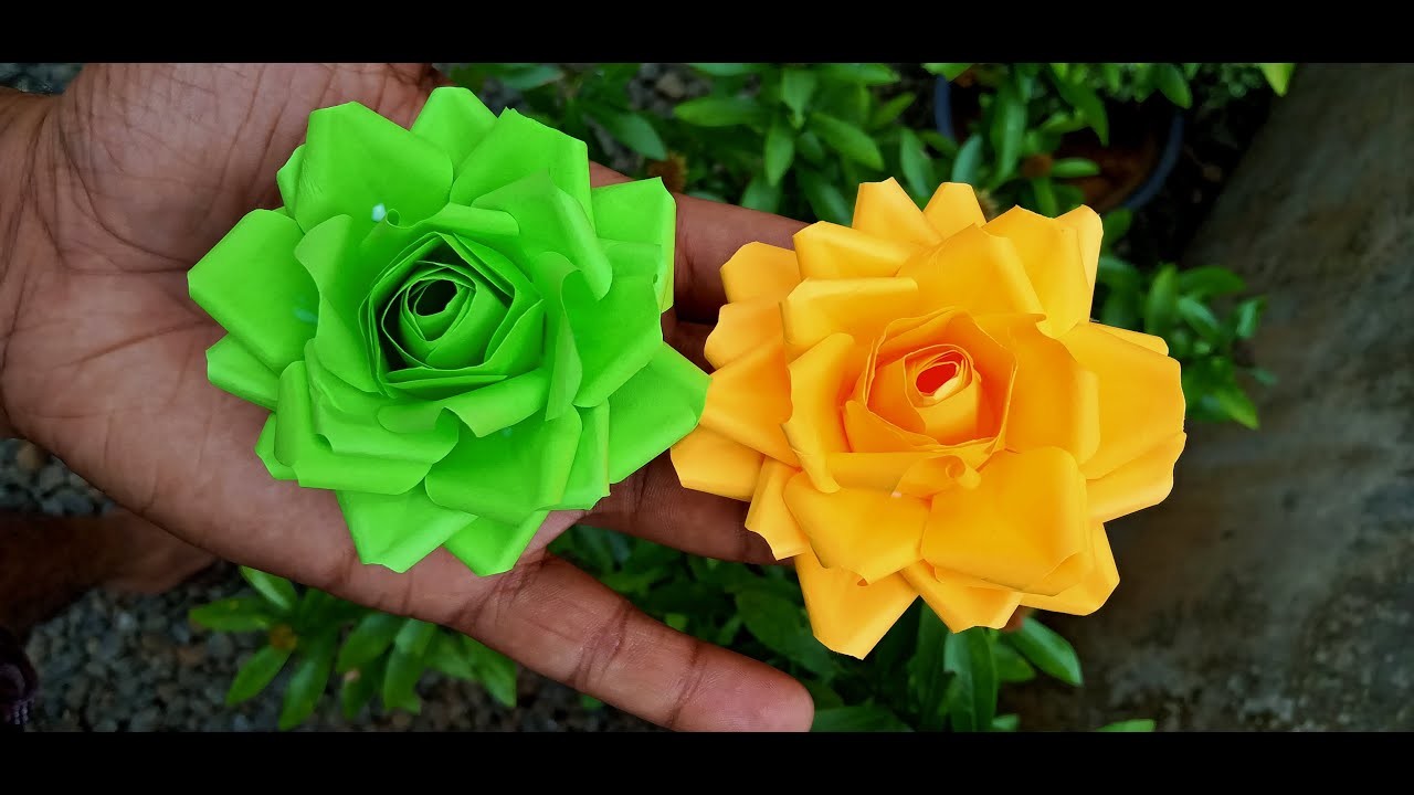 Beautiful paper rose making tutorial | How to make paper rose | paper flower craft