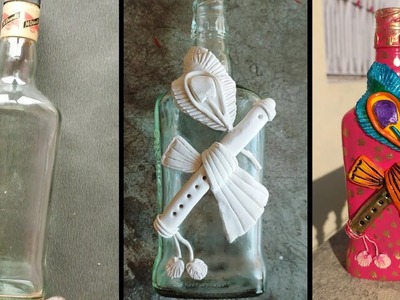 Bottle art. Murali. Putty Crafts. Waste bottle reuse. YouTube partner. Crafts. Glass bottle crafts