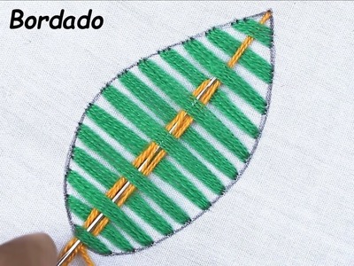 Colorful and creative embroidery leaf stitches - new hand embroidery fantasy leave designs