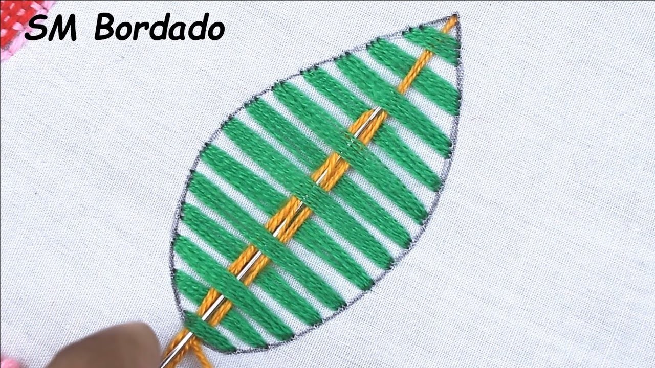 Colorful and creative embroidery leaf stitches - new hand embroidery fantasy leave designs