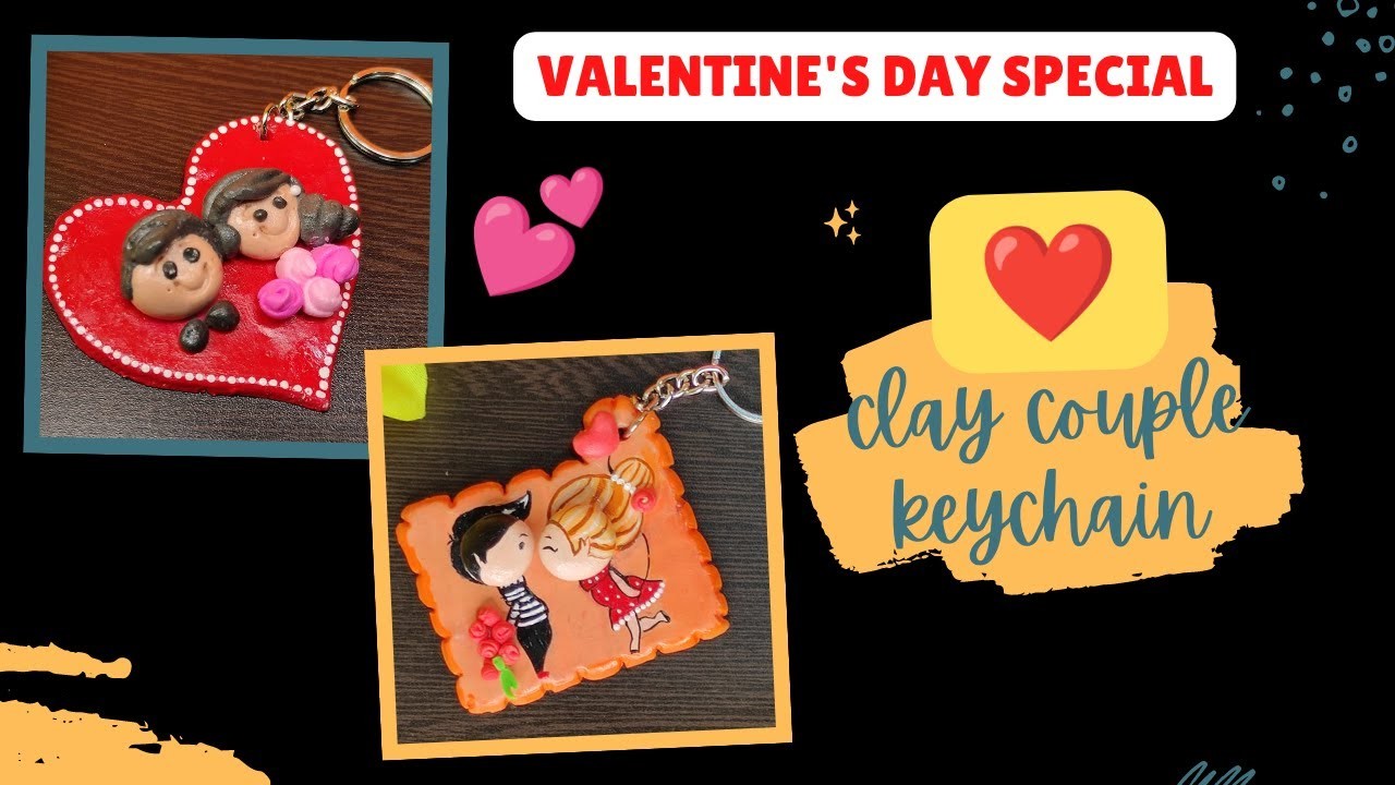 Couple Keychain DIY | CLAY Keychain Ideas | Keychain Making at Home | Clay Craft | Valentine Special
