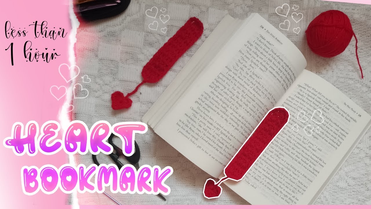 Crochet a Heart Bookmark in 40 mins | cute and easy | Free Pattern