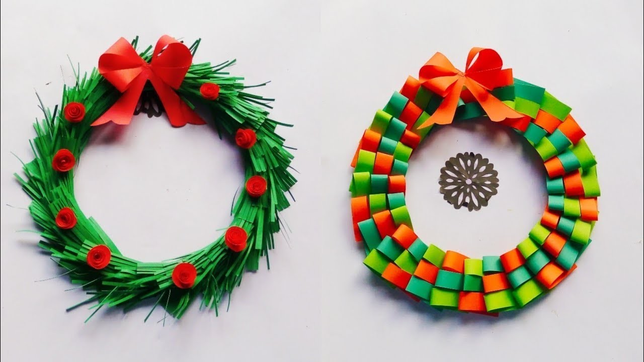 DIY Art and Craft.Christmas Wreath from Paper