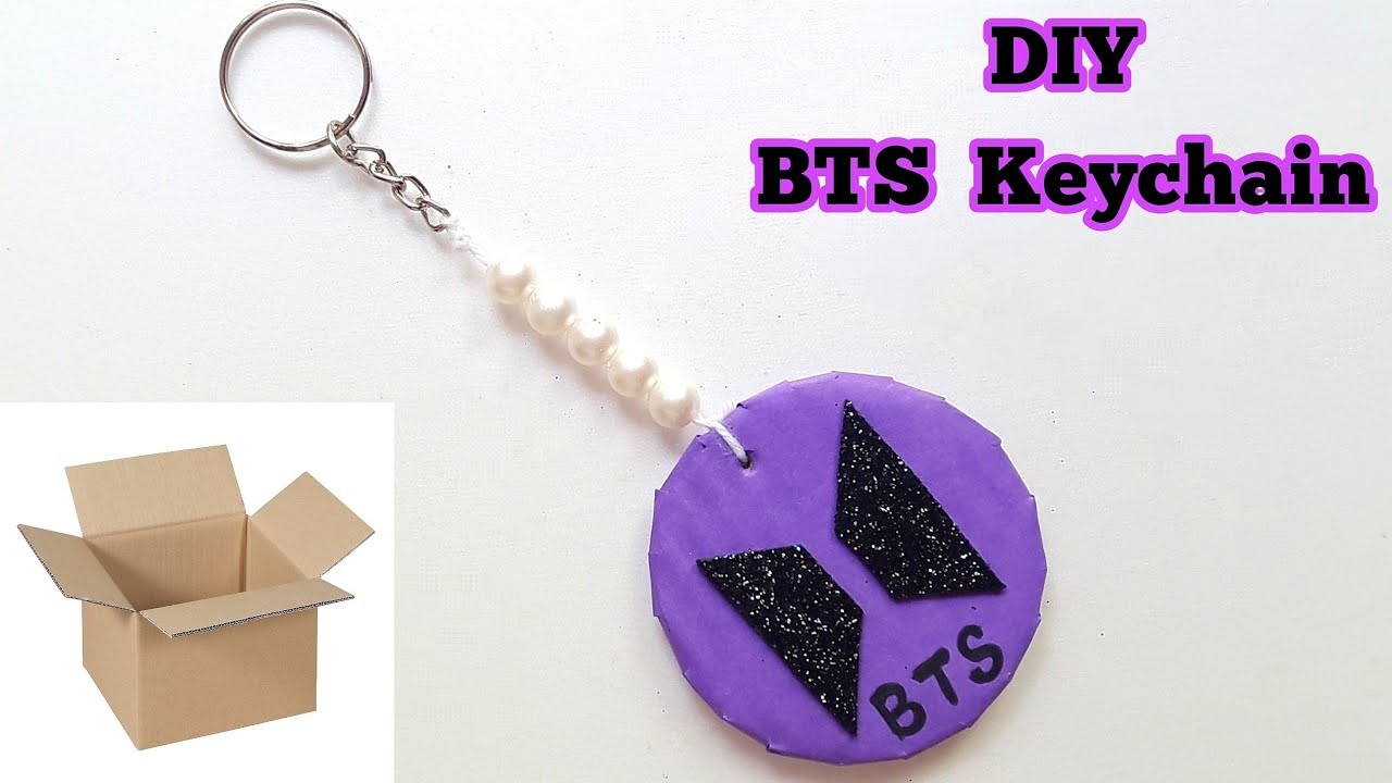 DIY - ???? BTS ???? Keychain Making At Home • BTS Craft Ideas 2023 • How to make easy BTS Army Keychain