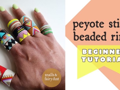 DIY Jewelry Tutorial - Peyote Stitch Beaded Rings with Even Count Peyote Stitch