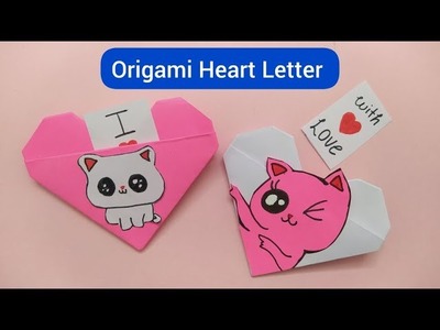 Diy Origami Envelope|Cute Origami Cat Heart Tutorial
