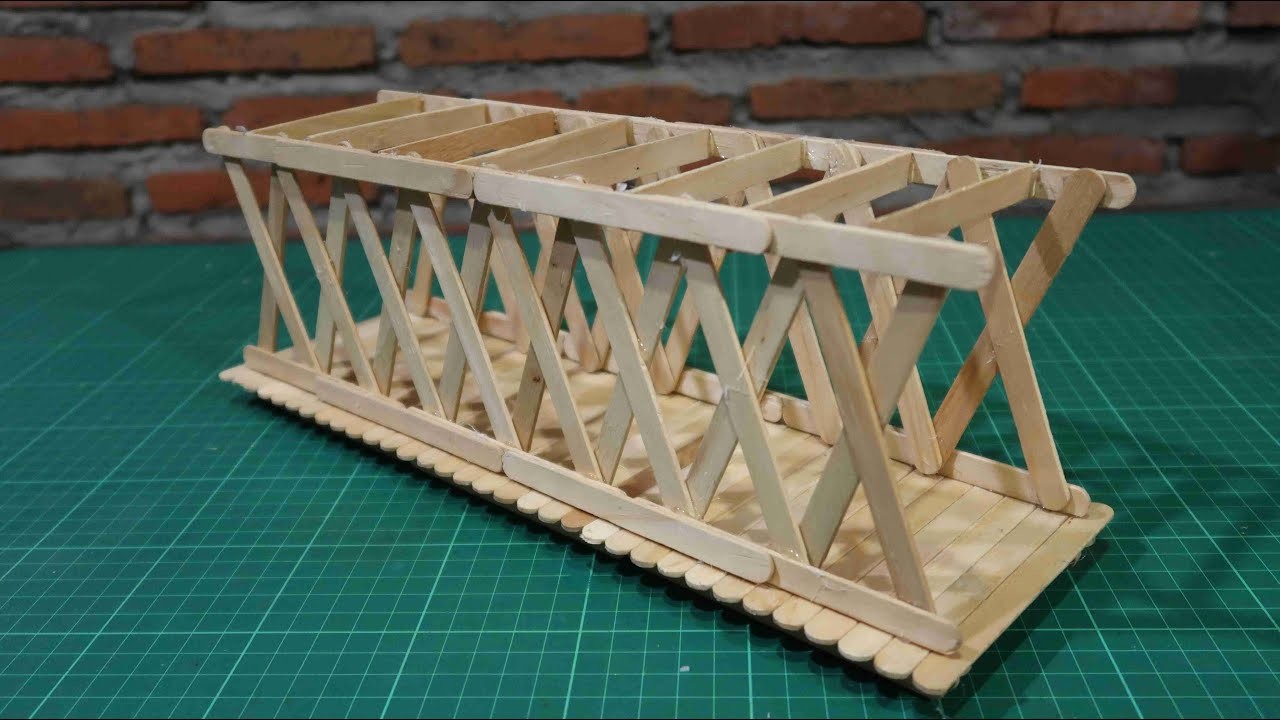 Easy making popsicle stick bridge - 102
