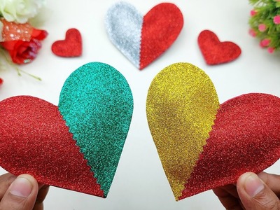 Glitter Foam Sheet Crafts || 3D Heart Making ❤ Valentine's Day Gift Ideas
