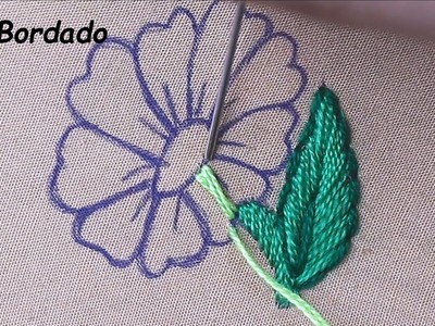 Hand Embroidery Beautiful Flower Design Blanket Stitch Needle Work Easy Flower Embroidery Tutorial