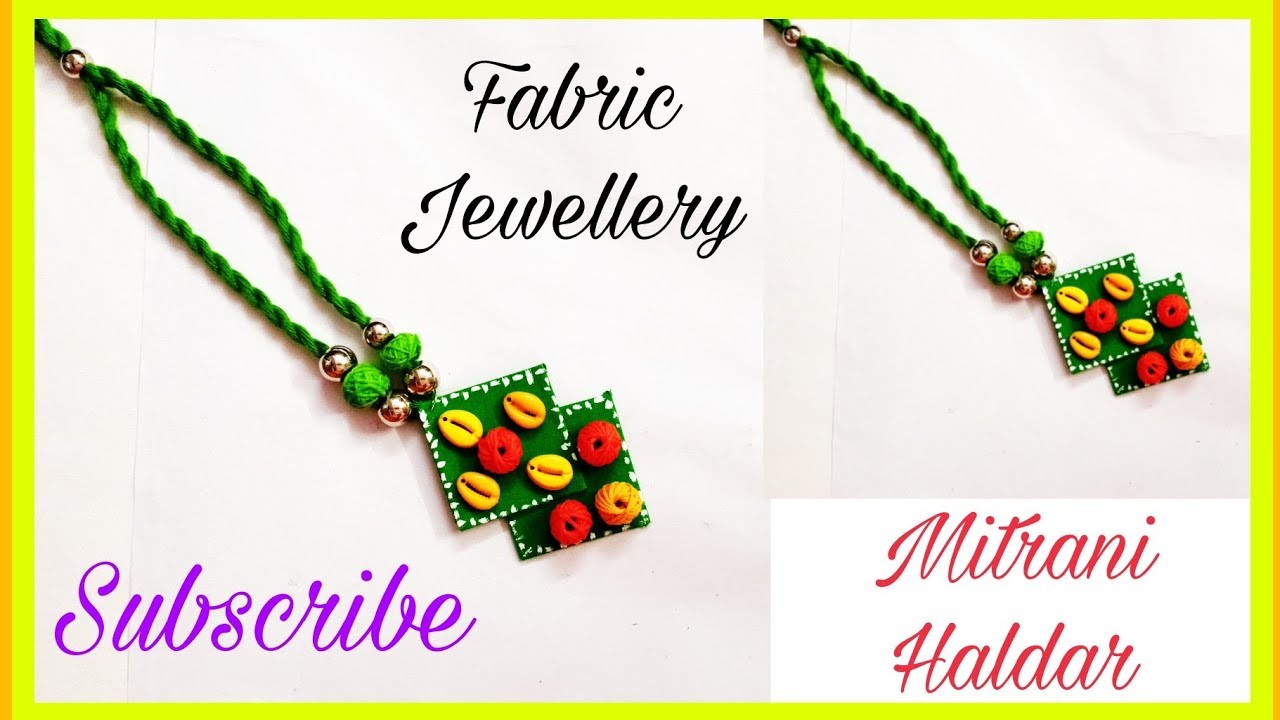 Handmade Jewellery making Tutorial ll Fabric Jewellery ll Cowrie Jewellery ll Designer Jewellery