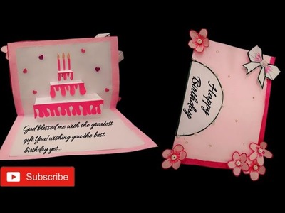Happy Birthday pop up card • Cake Pop up card diy • Birthday cake pop up card • We Crafts