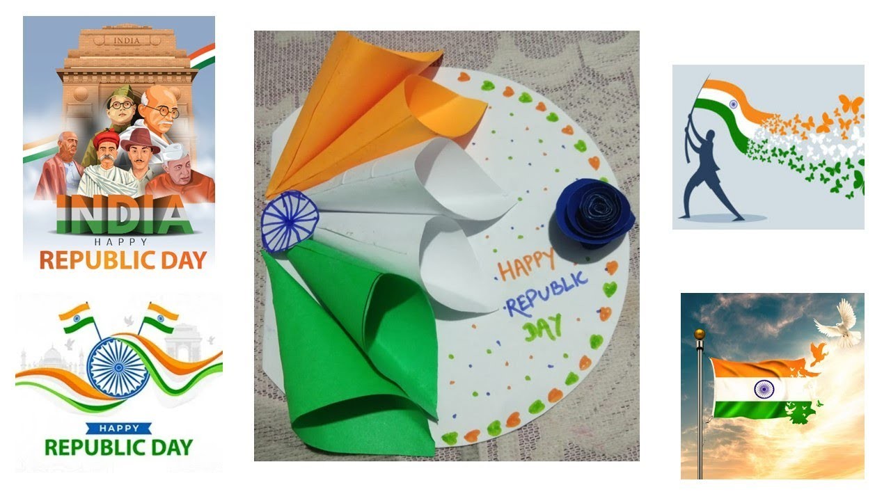 Happy Republic day crafts.Happy Independence day card craft for kid.#trend.Paper craft. Kids craft